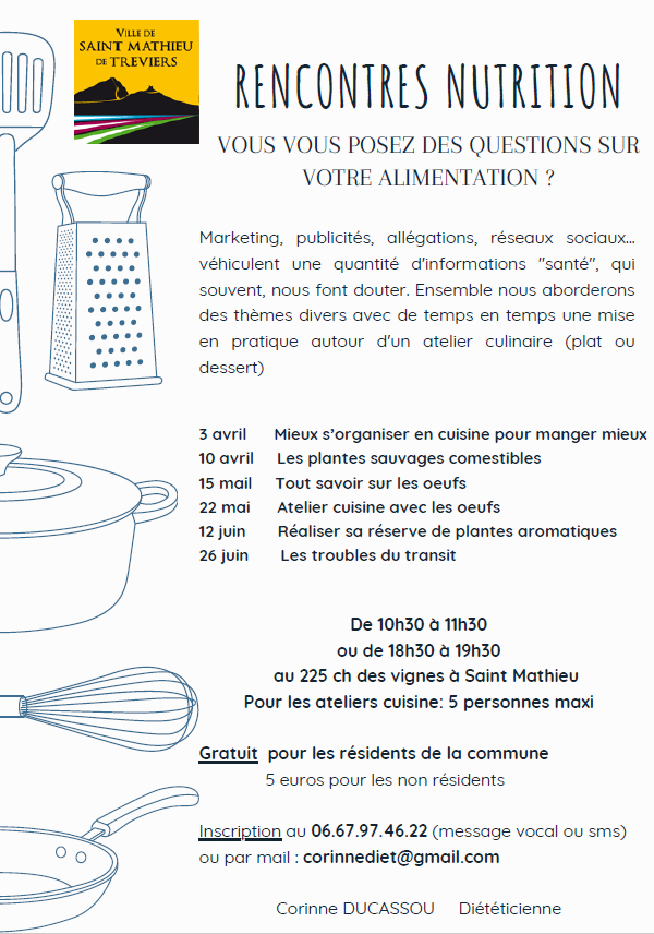 Rencontres Nutrition St Mathieu Printemps 2025